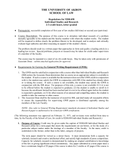 Individual Studies and Research Information Packet