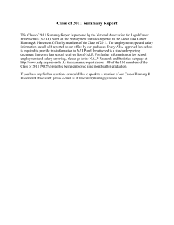 Akron Law Class of 2011 NALP Employment Report