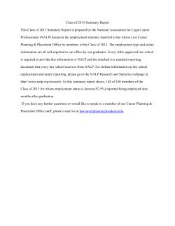 Akron Law Class of 2013 NALP Employment Report