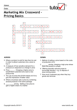 Download revision crossword on the basics of pricing