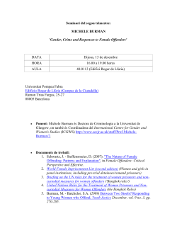 Seminari "Gender, Crime and Responses to Female Offenders"