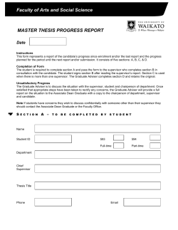 Masters Thesis Progress Report Form