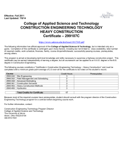Heavy Construction (17 credits)