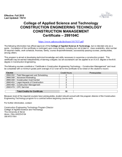 Construction Management (16 credits)