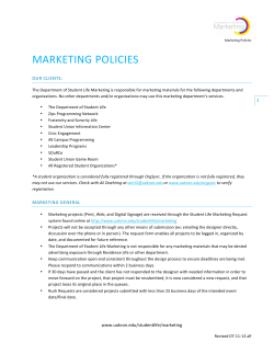 Marketing Policies 2013-2014