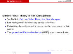 Extreme value theory