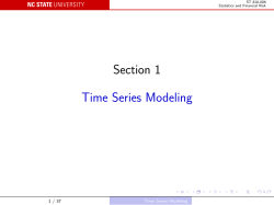 time series modeling