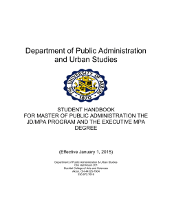 Public Administration Masters Handbook