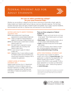 Federal Student Aid for Adult Students