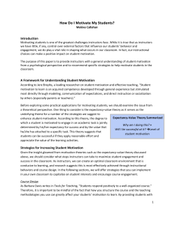 How do I Motivate my Students?