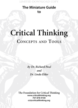 The Miniature Guide Critical Thinking