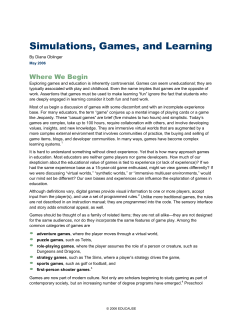 Simulations, Games, and Learning (Oblinger)