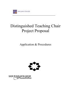Distinguished Teaching Chair Project Proposal Application and Procedures