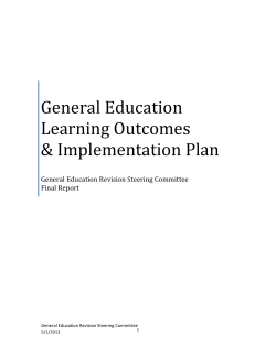 General Education Learning Outcomes and Implementation Plan
