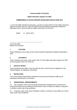 2016 Commonwealth Scholarship Guidelines