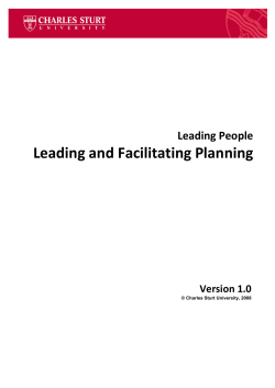 Leading and Facilitating Planning