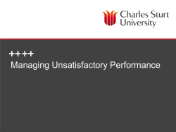 Managing Unsatisfactory Performance