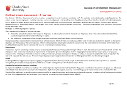 Continual process improvement A road map