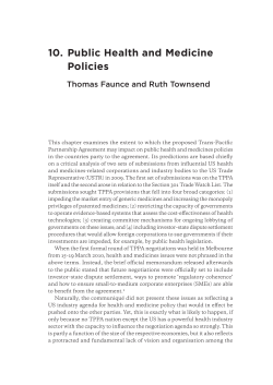 "Health and Medicines Policies"