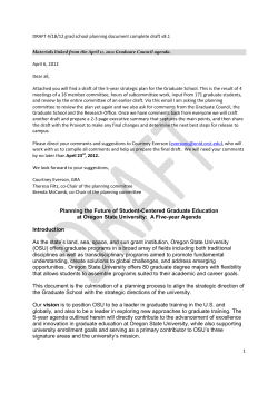 Draft of Graduate School Strategic Plan
