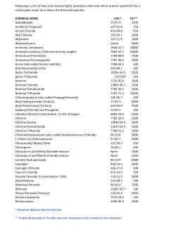 Chemicals Requiring a Process Safety Review