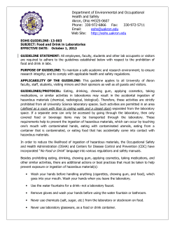 Food and Drink in Labs Protocol
