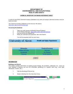 Hazardous Materials Database Reference Sheet