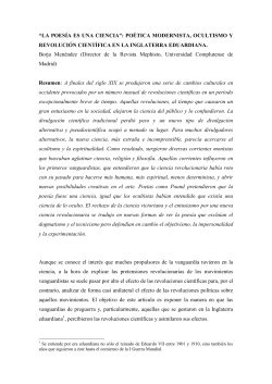 "La poes a es una ciencia": Po tica modernista, ocultismo y revoluci n cient fica en la Inglaterra eduardiana