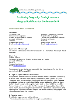 Guidelines for Geographical Education papers submitted for Publication
