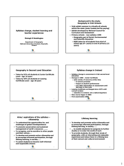 Syllabus change, student learning and teacher experiences