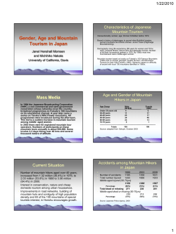 Gender, Age and Mountain Tourism in Japan