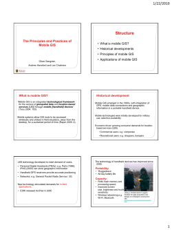 The Principles and Practices of Mobile GIS