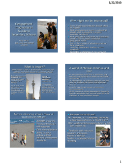 Geographical Imaginaries in Auckland Secondary Schools