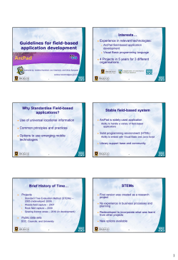 Guidelines for field-based application development