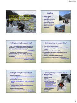 Linking teaching and research in undergraduate Physical Geography papers: the role of fieldwork