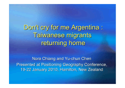 Don't cry for me Argentina: Taiwanese migrants returning home