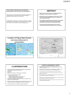 Priviledging Indigenous Geography Knowledge Over IDI Space in Modernity