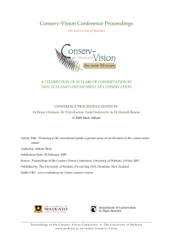 Fostering in the recreational public a greater sense of involvement in the conservation estate