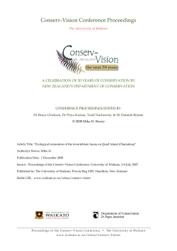 Ecological restoration of the invertebrate fauna on Quail Island ( tamahua)