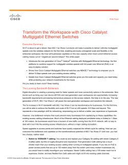 Cisco Catalyst Multigigabit Ethernet Switches White Paper