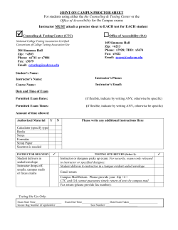 on-campus proctor sheet