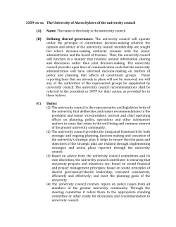 Proposed University Council Bylaws