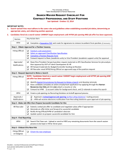 Search Waiver Requests - Staff and Contract Professionals