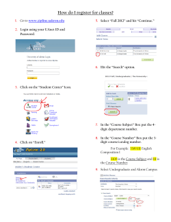 Guide to Registering for Classes