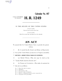American Invents Act (H.R. 1249)