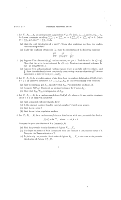 Midterm problem review sheet