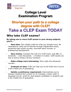 Earn San Juan College Credit with CLEP Exams