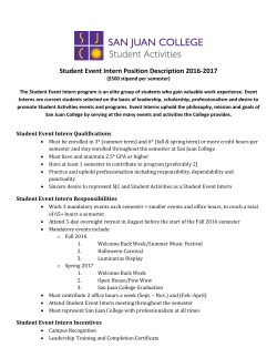 Application for Event Intern