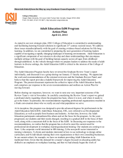 Adult Education EdM Program Action Plan