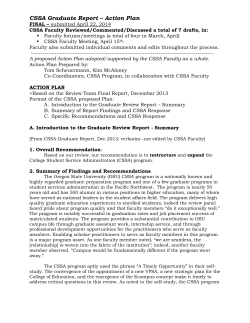 CSSA Graduate Report &ndash; Action Plan